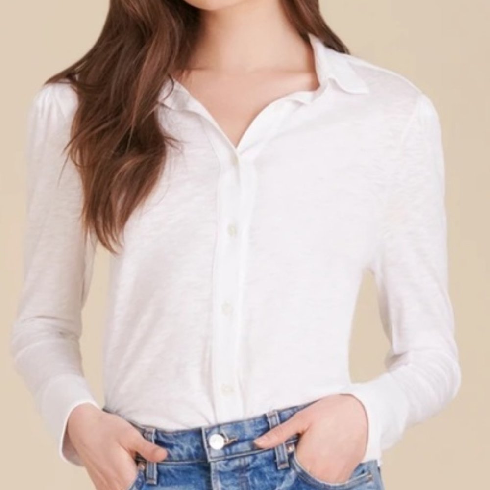 Veronica Beard White Aidy Button Down Shirt